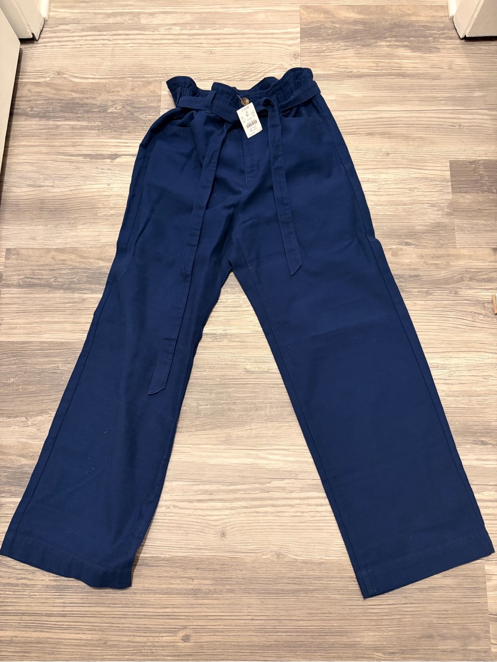 NWT J. Crew Navy Paperbag Waist Tie Pants